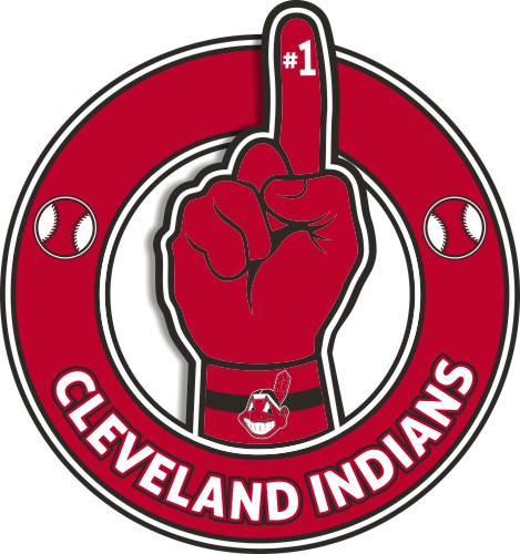 Number One Hand Cleveland Indians logo iron on paper